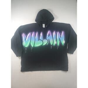 Disney Parks Villain Graphic Sweatshirt Women’s Size XL Black Oversized Hoodie